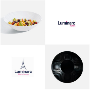 루미낙 하레나 블랙&화이트 샐러드볼 4P
