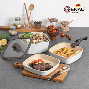 제너 리히트 세라믹 코팅 탈착식 냄비&후라이팬 3종 세트(6P)