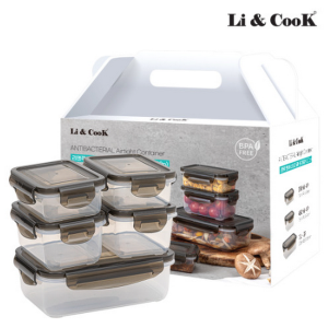리앤쿡 컨테이너 항균 밀폐용기 5종(10p)